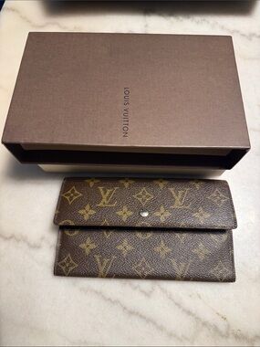 Louis Vuitton Monogram Canvas Continental Wallet in Brown and Gold